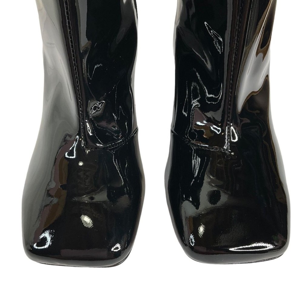 Good American Shoes Booties Womens Sz 5.5 Black Patent Block Heel $329 Nwb - Picture 4 of 12